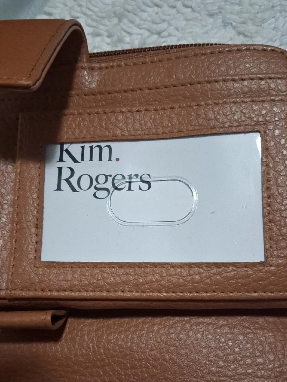 Bundle Of Kim Rogers Tan Pebbled Leather Wallets with ID Window